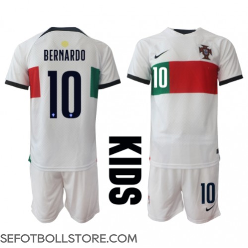 Portugal Bernardo Silva #10 Replika babykläder Bortaställ Barn VM 2022 Kortärmad (+ korta byxor)